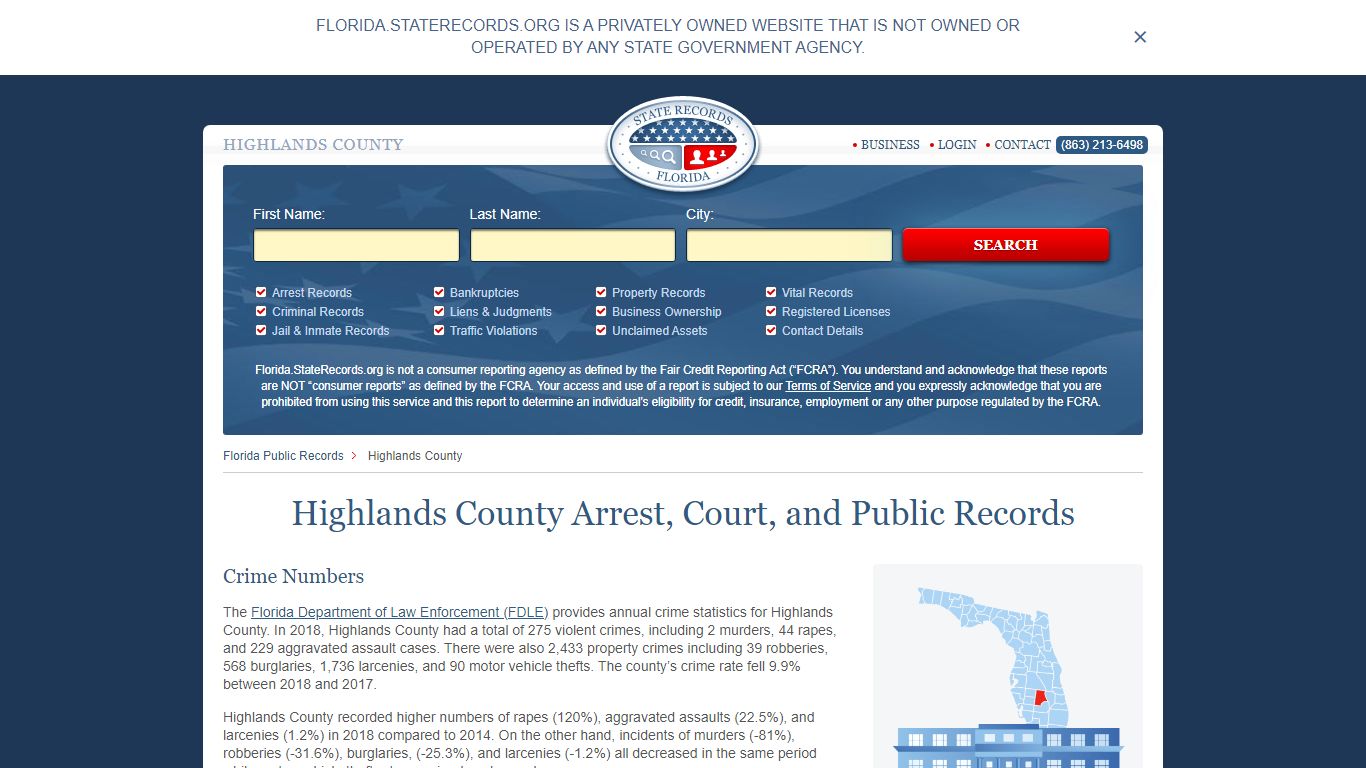 Highlands County Arrest, Court, and Public Records